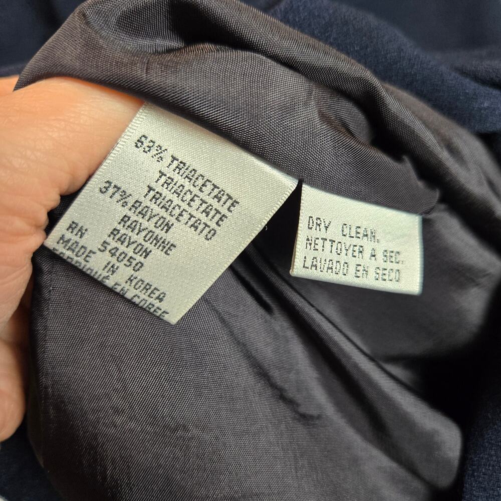 Vintage‎ Christian Dior 1980s Suit Set Blazer Jacket Skirt Navy Blue Plus 14 - Picture 5 of 12